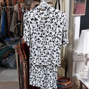 Vintage Baronesa Black and White Floral Skirt